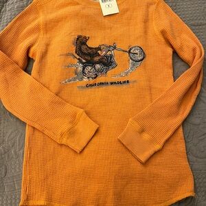 Lucky Brand Orange Long Sleeve Tee